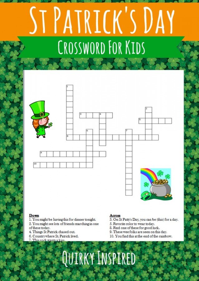 St Patricks Day Printables are a fun and frugal way to celebrate the day. This St Patricks Day crossword for kids helps even the littlest leprechuan get into the spirit.