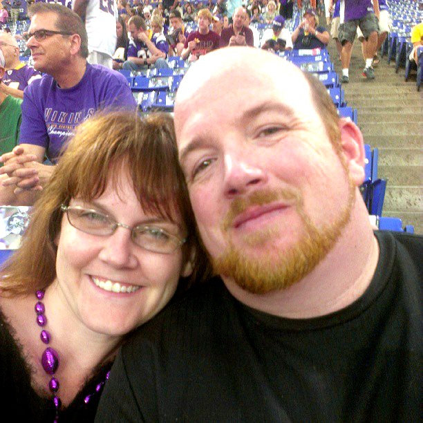 Hubby and I at the Vikings game