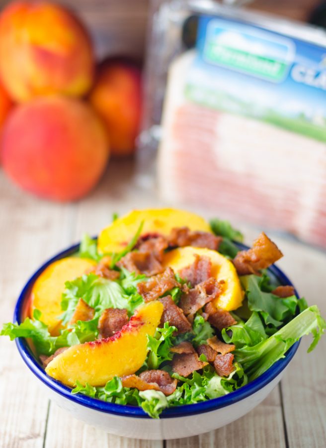 Bacon and Peach Salad with Only Four Ingredients!