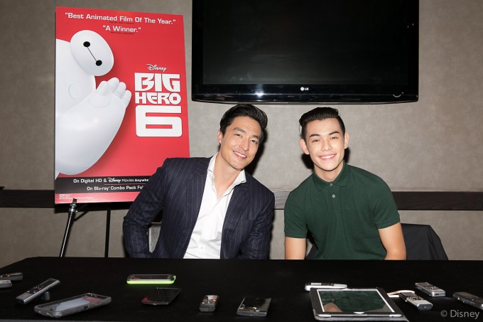 Daniel Henney and Ryan Potter, voices of Hiro and Tadashi