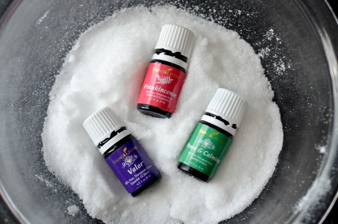 Learn how to make homemade baths salts using essential oils. This recipe is a great recipe to relax you and give you the courage you need.