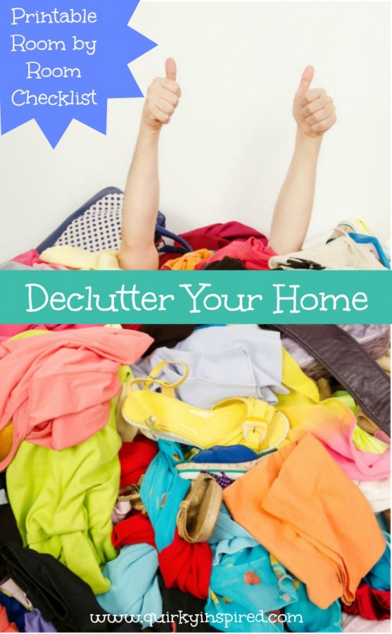 Great free printable declutter your home checklist to get all that clutter out of your house!