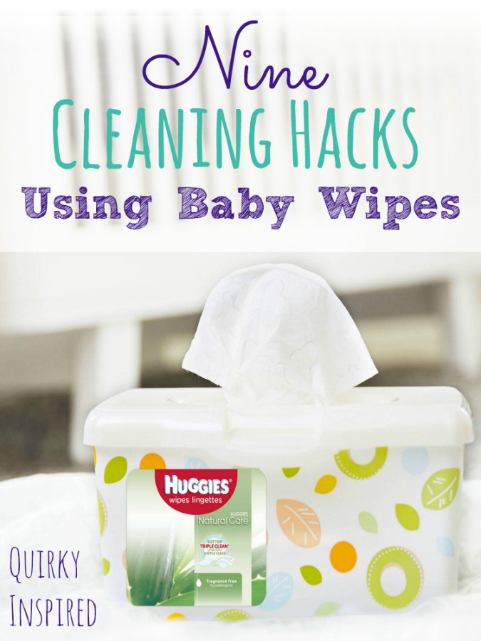 Love cleaning hacks? Then check out these 9 cleaning hacks using baby wipes! #ad
