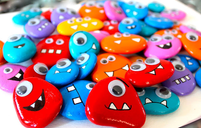 rock monsters pebble magnets