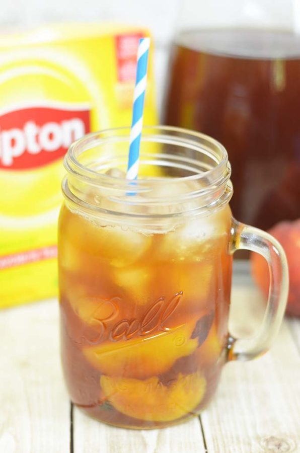 One of my favorite homemade iced tea recipes is this peach iced tea recipe! It reminds me of home and of course, summer!