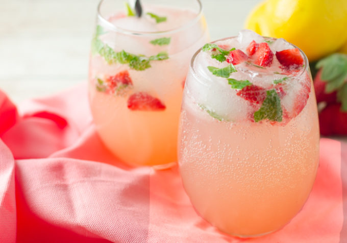 Sparkling Strawberry Mint Lemonade