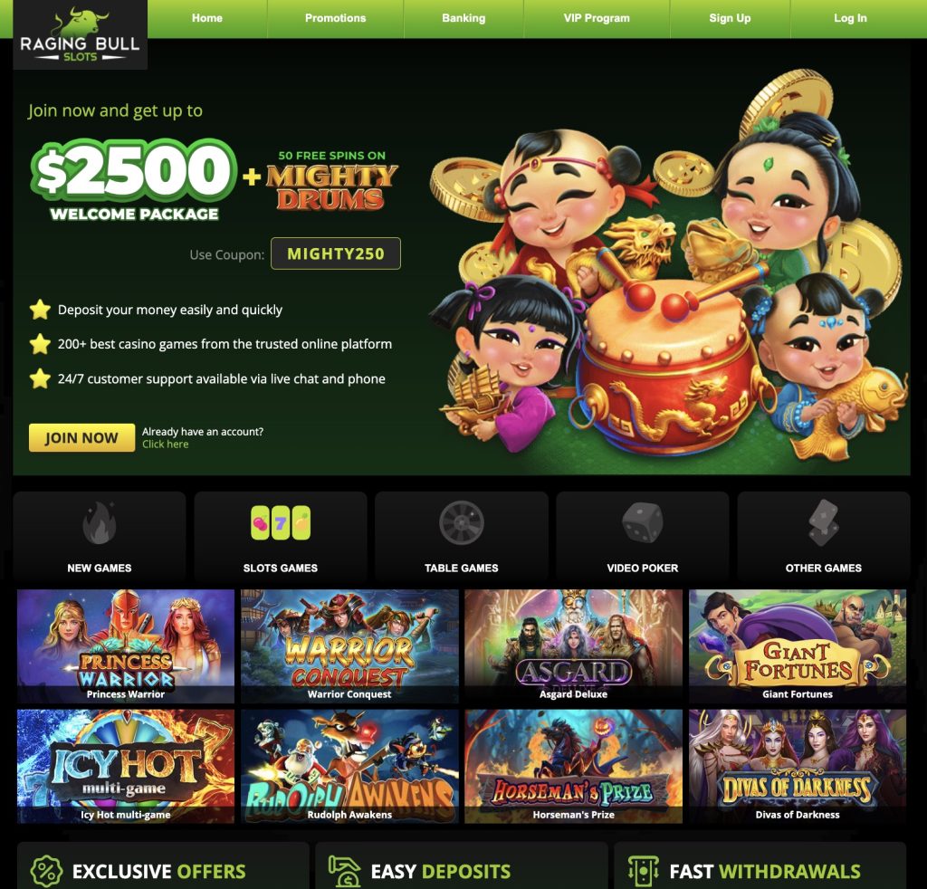 Raging Bull Slots Best Payout Online Casino